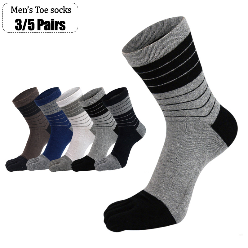 Toe Sock Split - 3/5 Pairs Men Five Toe Crew