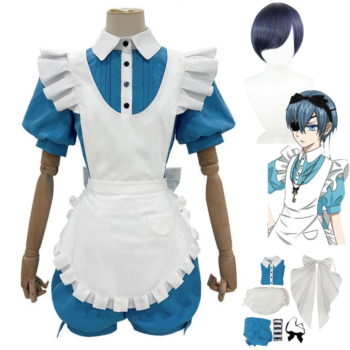 Dress Sock Men - Anime Ciel Phantomhive Smile Cosplay Costume