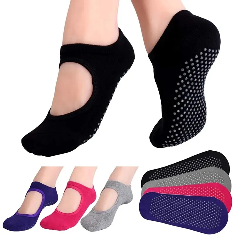 Grip Sock Yoga - Backless Non-slip Fitness Yoga Socks Cotton