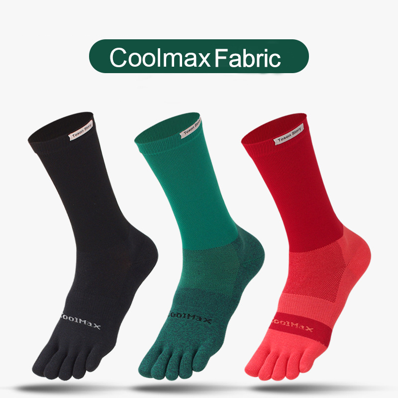 1/5 Pairs Men's High Crew Five - đánh giá và giá Toe Sock Split