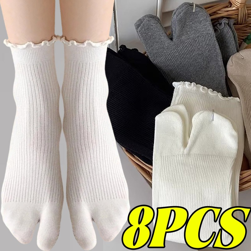 Ruffle Cuff Tabi Crew Socks So - đánh giá và giá Toe Sock Split