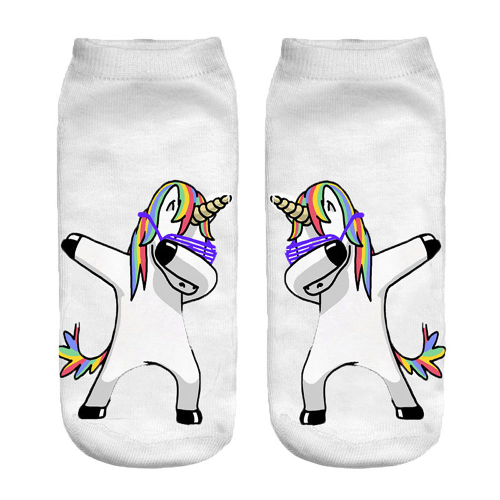 New Harajuku 3D Print Unicorn  - đánh giá và giá Ankle Sock Low Cut
