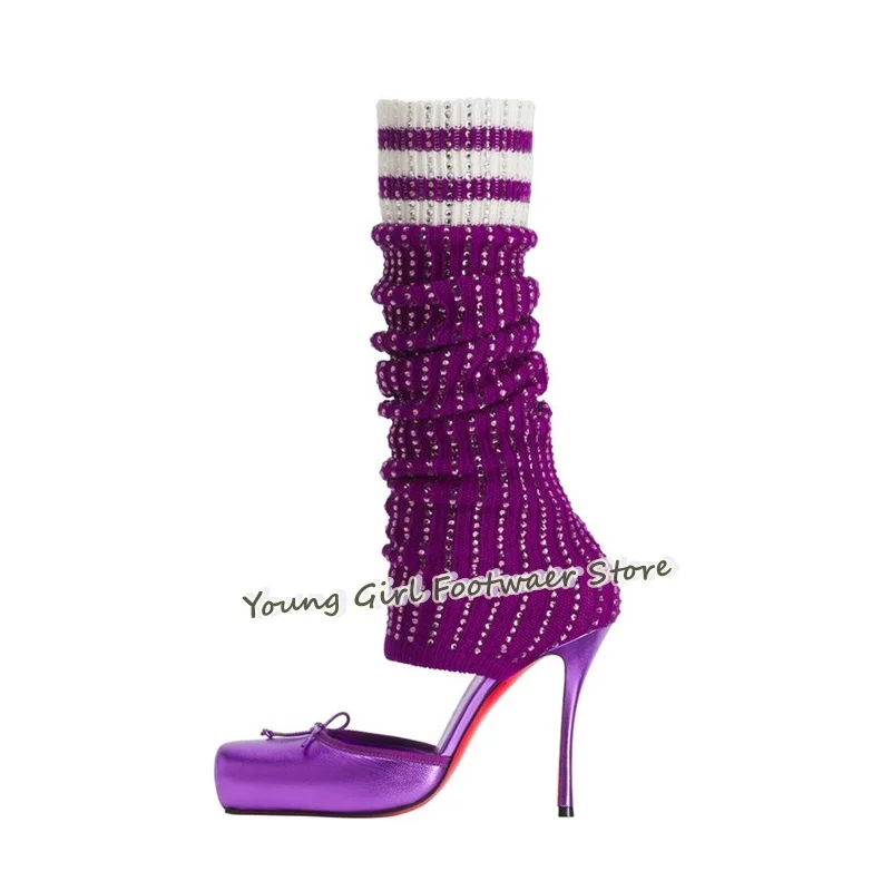 Shoe Cut Stiletto Heels Red Ba - đánh giá và giá Knee High Sock Women