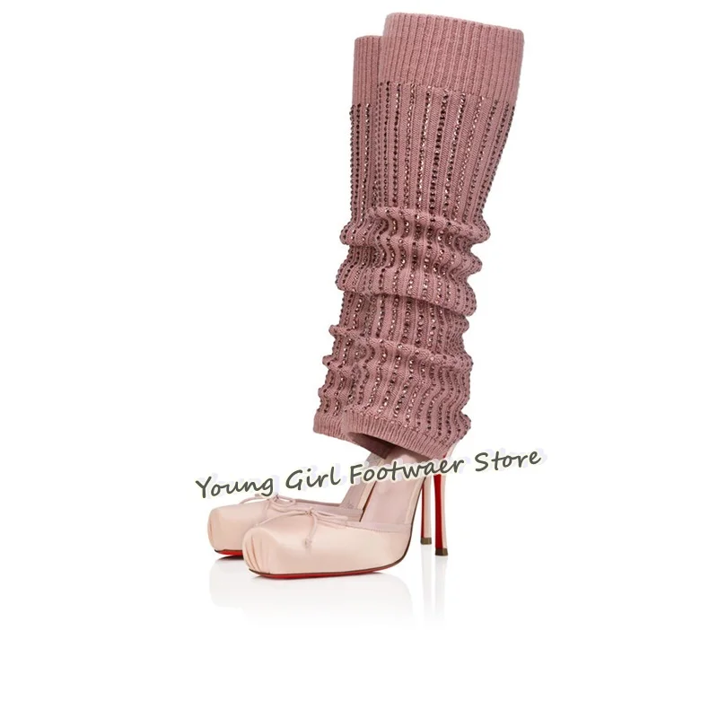 Shoe Cut Stiletto Heels Red Ba - đánh giá và giá Knee High Sock Women