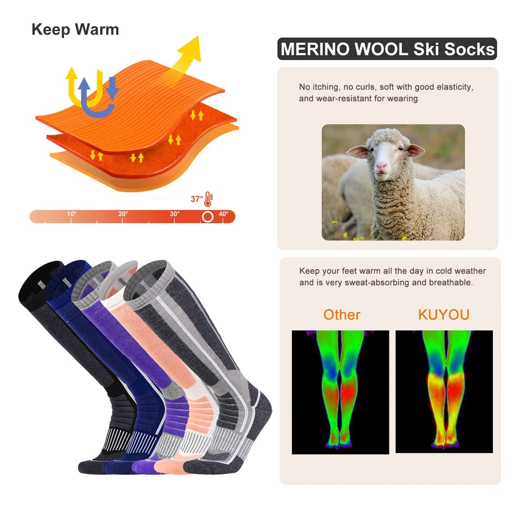 1 Pair Merino Wool Thermal Soc - đánh giá và giá Wool Hiking Sock