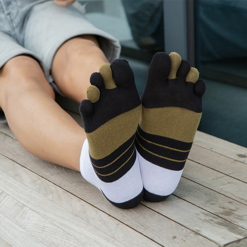 1/5 Pairs Men Colorful Stripe  - đánh giá và giá Toe Sock Split