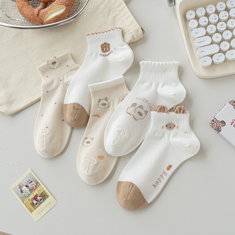 New Spring Summer Beige Cartoo - đánh giá và giá No Show Sock Women
