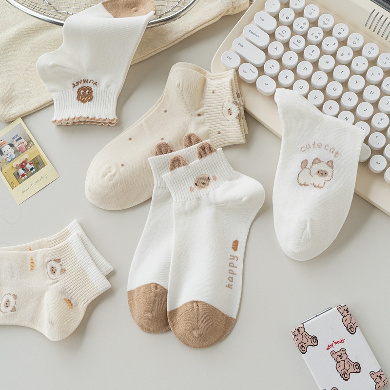 New Spring Summer Beige Cartoo - đánh giá và giá No Show Sock Women