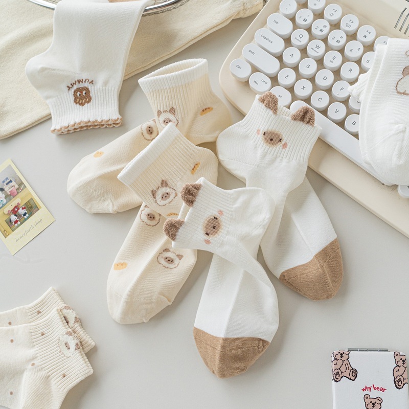 New Spring Summer Beige Cartoo - đánh giá và giá No Show Sock Women