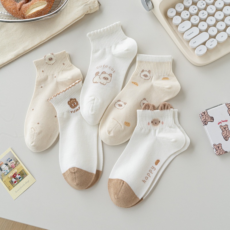 New Spring Summer Beige Cartoo - đánh giá và giá No Show Sock Women