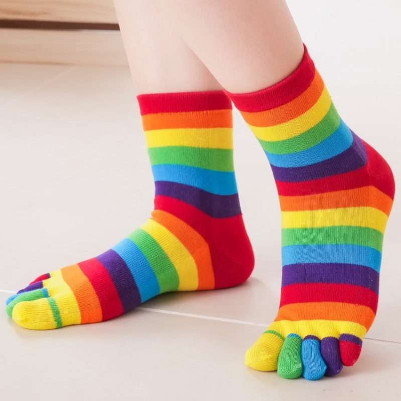 Women's Socks Rainbow Striped  - đánh giá và giá Toe Sock Split