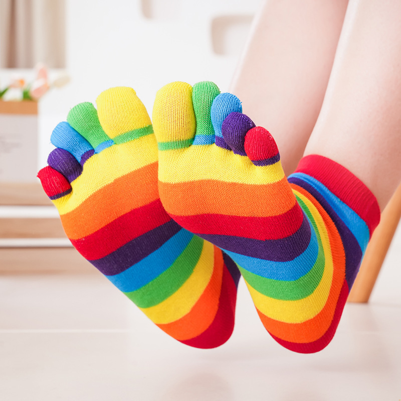 Women's Socks Rainbow Striped  - đánh giá và giá Toe Sock Split