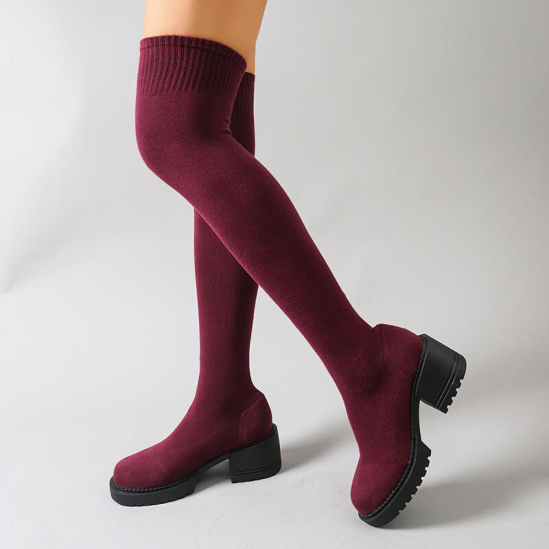 Chunky Platform Over The Knee  - đánh giá và giá Knee High Sock Women