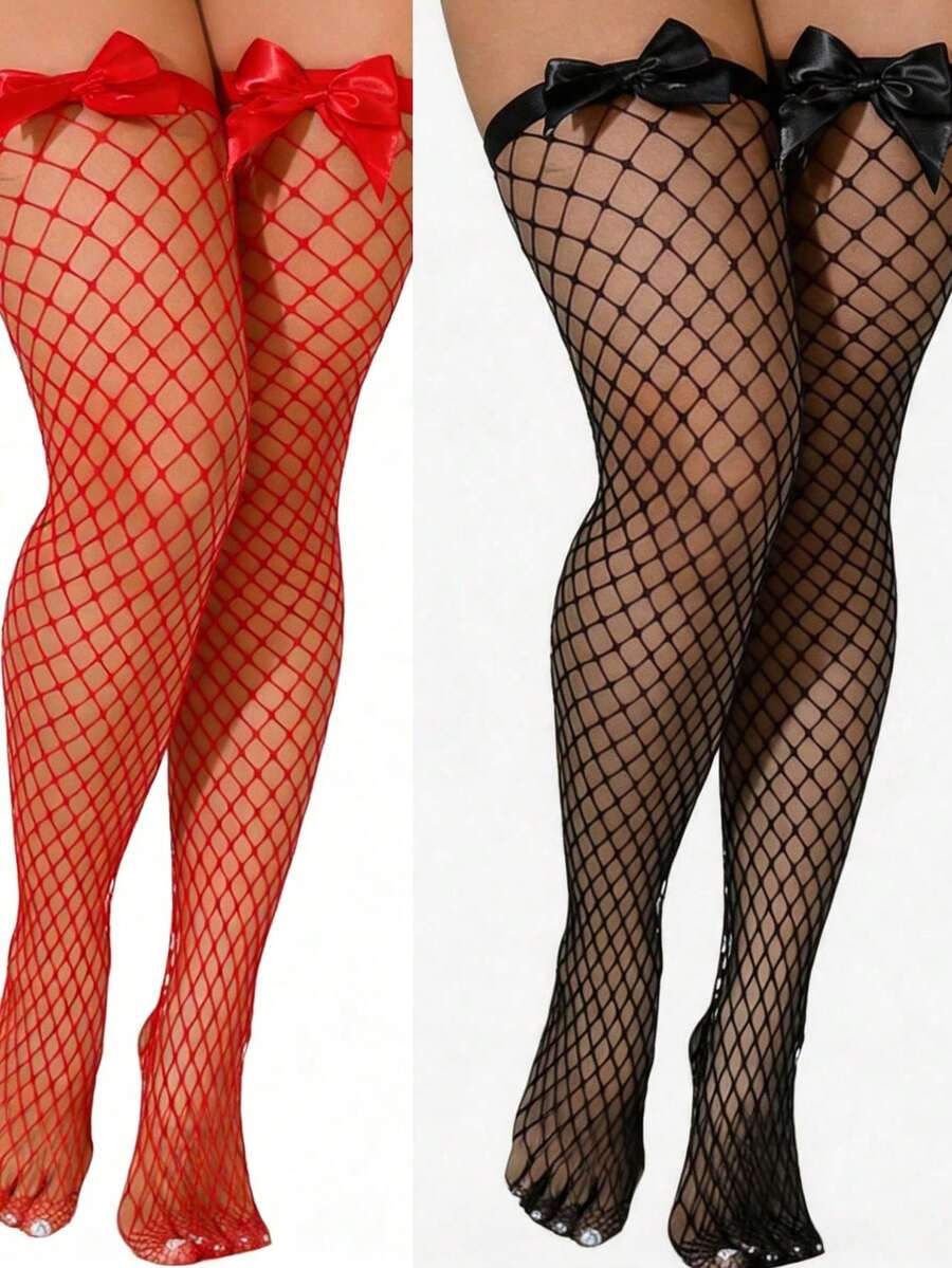Bow Decor Fishnet Thigh High S - đánh giá và giá Fishnet Stocking Women